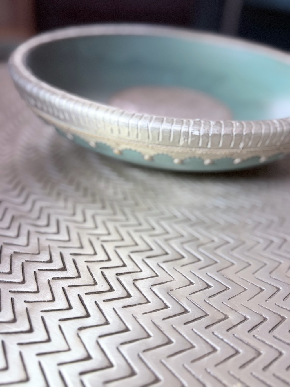 Anthropologie Zodax Le Souk Turkish Bowl Teal Silver